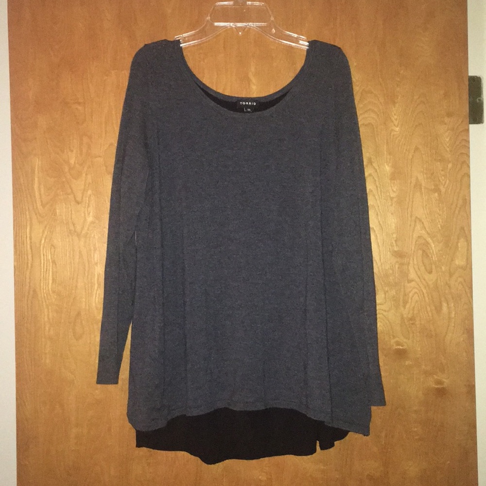 Torrid 00 Charcoal Grey Long Sleeve Zipper Back